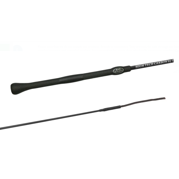 Sort Fleck Carbon Ultralight dressurpisk med ergonomisk EVO-greb