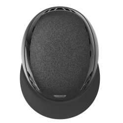 Sort Pikeur ABUS AirLuxe Supreme GLAM mat ridehjelm med stor skygge set oppefra