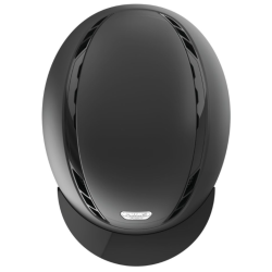 Sort Pikeur ABUS AIRDUO mat ridehjelm med blanke detaljer set oppefra