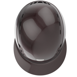 Brun Pikeur ABUS AirLuxe Pure Limited Edition Glossy ridehjelm med stor skygge set oppefra