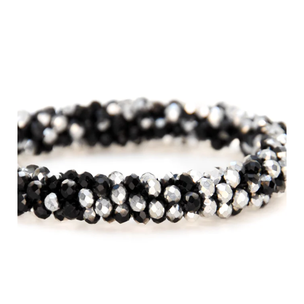 Black Silver BellinOxx Dalera h�rpynt med imitationskrystaller