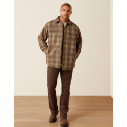 Brun Canteen flannelskjorte set forfra p� model