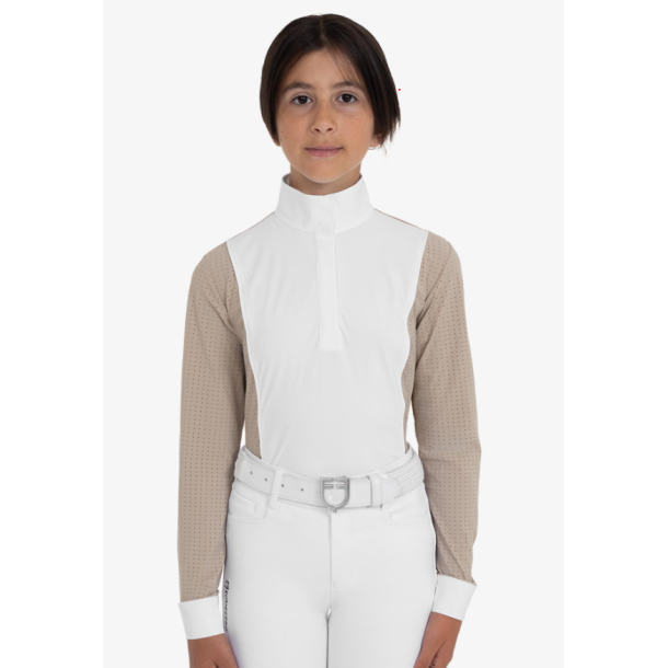 Equestro lang�rmet st�vnebluse med perforeringer junior