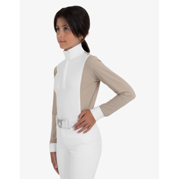 Equestro lang�rmet st�vnebluse med perforeringer junior