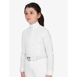 Equestro lang�rmet st�vnebluse med perforeringer junior