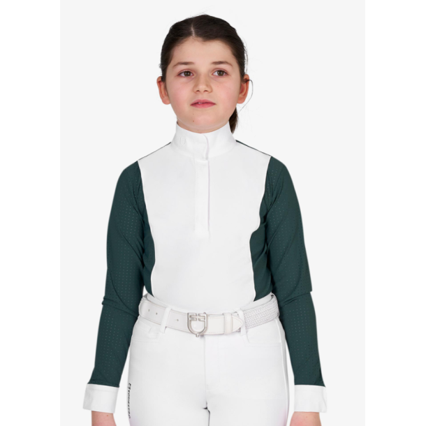 Equestro lang�rmet st�vnebluse med perforeringer junior