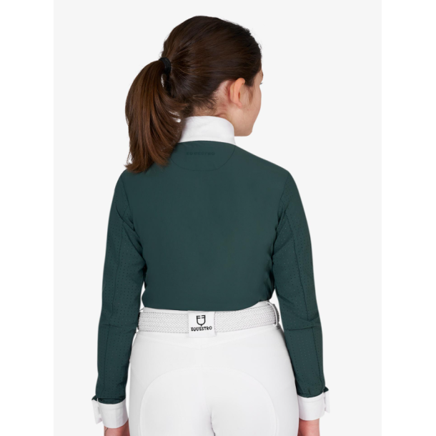 Equestro lang�rmet st�vnebluse med perforeringer junior