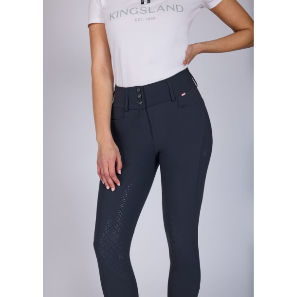 Kvinde if�rt navy Kingsland Kimi A-shape ridebukser med fuldgrip set forfra