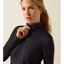 Detalje af sort Ariat LunaVeil ridebluse med lynl�s