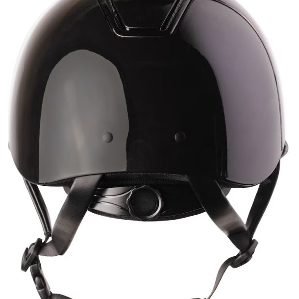 Sort Hansbo Sport Mips Vision Glossy ridehjelm set bagfra med nakkejustering