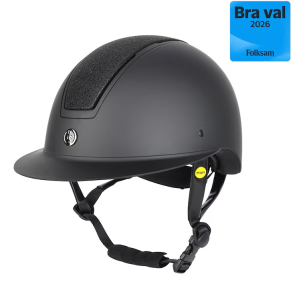 Sort Hansbo Sport Mips Vision Matt Onyx ridehjelm set fra siden