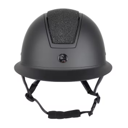 Sort Hansbo Sport Mips Vision Matt Onyx ridehjelm set forfra med glitterdetalje