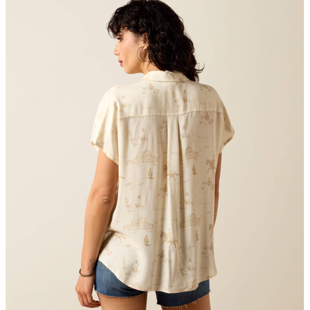 Ariat Badlands kort�rmet bluse