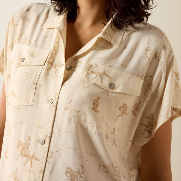 Ariat Badlands kort�rmet bluse