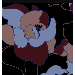 Kastel Black Floral 1/4 zip lang�rmet bluse SS25