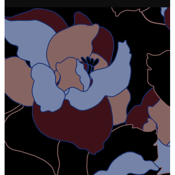 Kastel Black Floral 1/4 zip lang�rmet bluse SS25