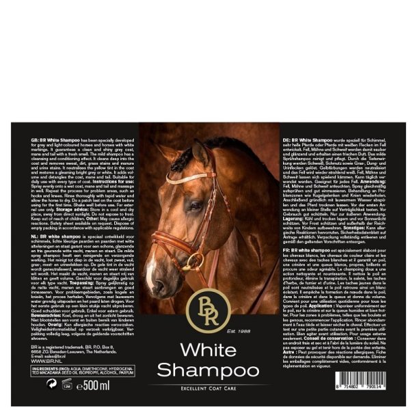 BR Equestrian White Shampoo med spray 500ml