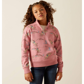 Ariat Bronc scene 1/4 zip rodeo motiv pige