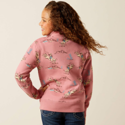 Ariat Bronc scene 1/4 zip rodeo motiv pige