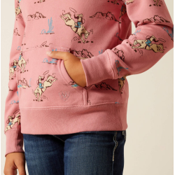 Ariat Bronc scene 1/4 zip rodeo motiv pige