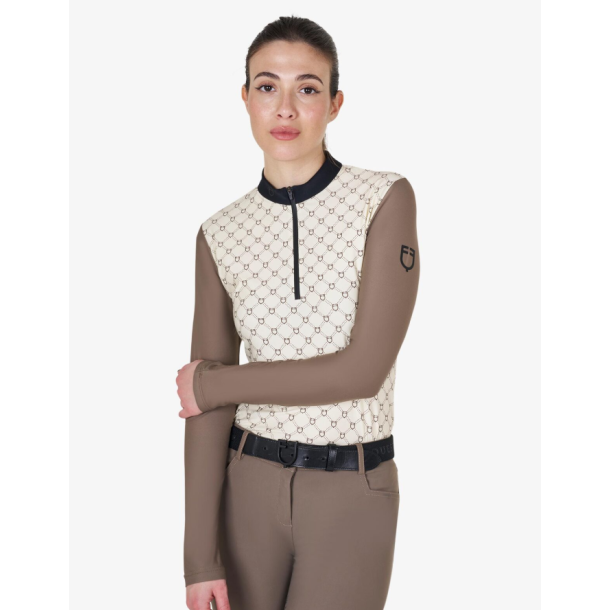 Equestro tr�ningsbluse m monogram print 