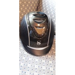 Scharf Ridehjelm nr. 6, sort med sort croco og bronze coat (No. 6)