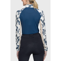 Kastel Raglan Indigo Lithograph Leaf 1/4 zip SS25