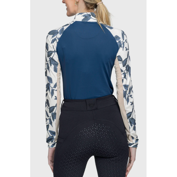 Kastel Raglan Indigo Lithograph Leaf 1/4 zip SS25