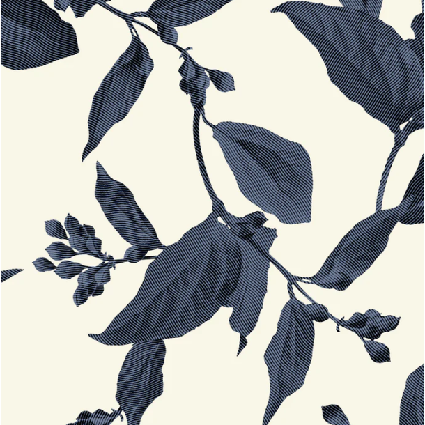 Kastel Raglan Indigo Lithograph Leaf 1/4 zip SS25