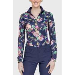 Kastel Navy Lush Garden lang�rmet 1/4 zip SS25