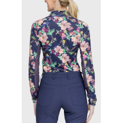 Kastel Navy Lush Garden lang�rmet 1/4 zip SS25