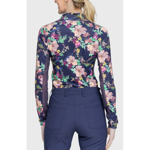 Kastel Navy Lush Garden lang�rmet 1/4 zip SS25