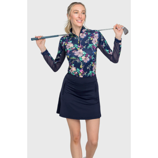 Kastel Navy Lush Garden lang�rmet 1/4 zip SS25