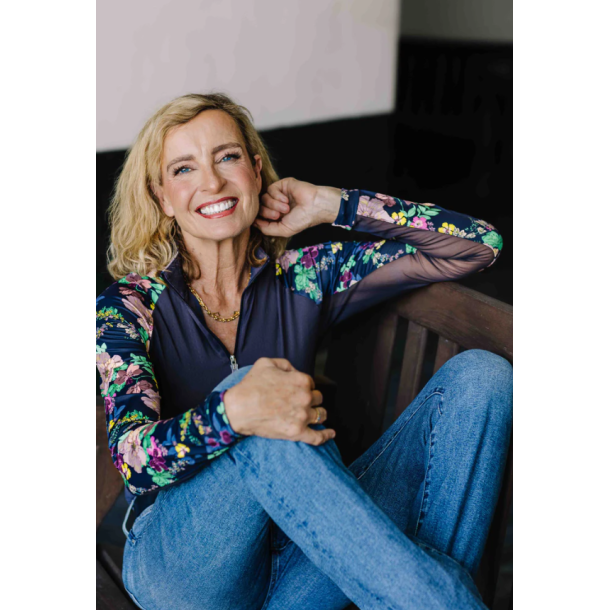 Kastel Raglan Navy Lush Garden 1/4 zip SS25