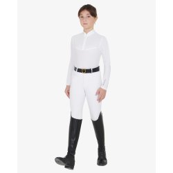 Equestro Lang�rmet St�vneskjorte med mesh til piger