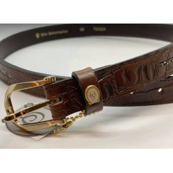 OS Croco brown Primavera b�lte m fineline met.gold