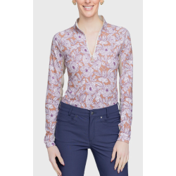 Kastel Tuscan Wild Rose 1/4 zip lang�rmet bluse SS25