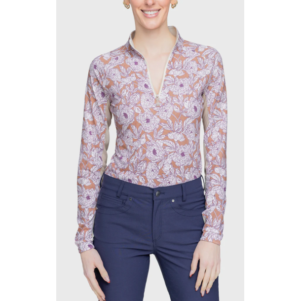 Kastel Tuscan Wild Rose 1/4 zip lang�rmet bluse SS25